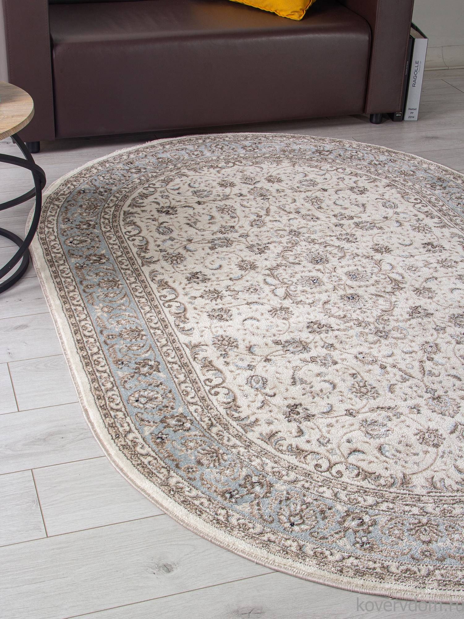 Ковер VALENCIA DELUXE F014 CREAM-L.BLUE Овал