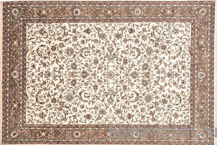Ковер ручной работы 100% шерсть Kashan 7-52 Creme Brown 