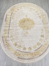 Пушистый ковер ZARINA A064A CREAM / GOLD FDY Овал