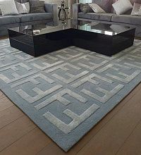Ковер из Турции из бамбукового шелка ручной работы FENDI-3 grey