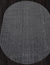 Ковер длинноворсовый черный SOFIA T600 BLACK Овал