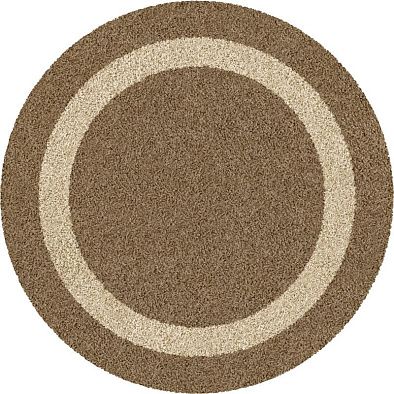 Ковер фризе JAZZY LOCO dark beige КРУГ 