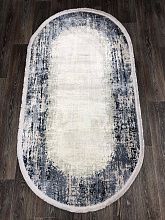 Ковер из бамбукового шелка DOKU 9348H BLUE / CREAM Овал